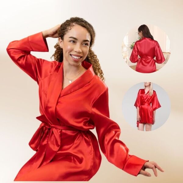 Dámsky sexy hodvábny nočný župan | RUBYSILK