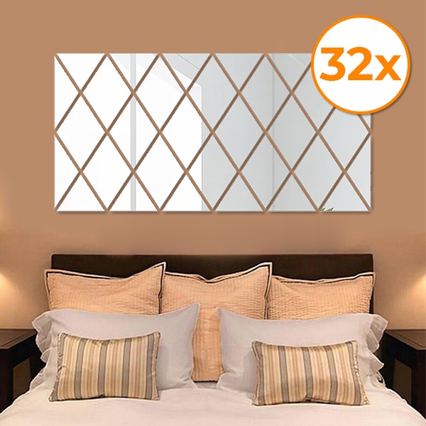 Zrkadlové samolepky na stenu (32 kusov) | WALLGEM