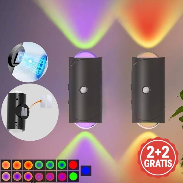 Inteligentné nástenné svetlo s pohybovým senzorom (2 ks) | AURAWALL 2+2 ZDARMA
